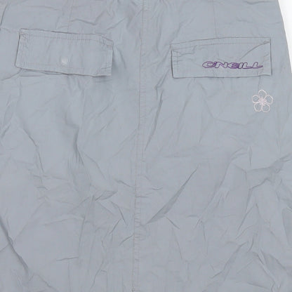 O'Neill Womens Grey Cotton A-Line Skirt Size XS Zip - Flowers