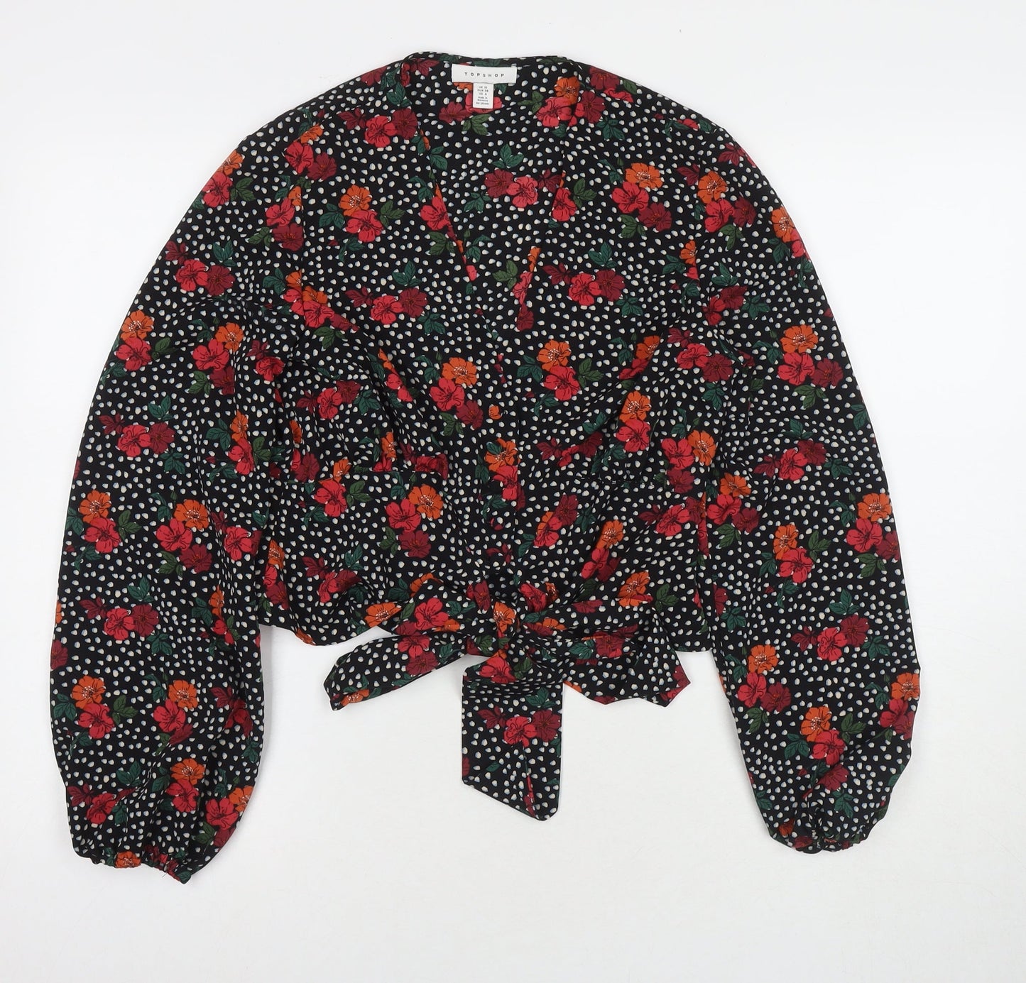 Womens UK Size 10 Topshop Multicoloured Basic Button-Up