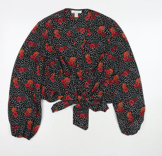 Womens UK Size 10 Topshop Multicoloured Basic Button-Up