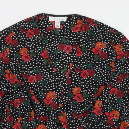 Womens UK Size 10 Topshop Multicoloured Basic Button-Up