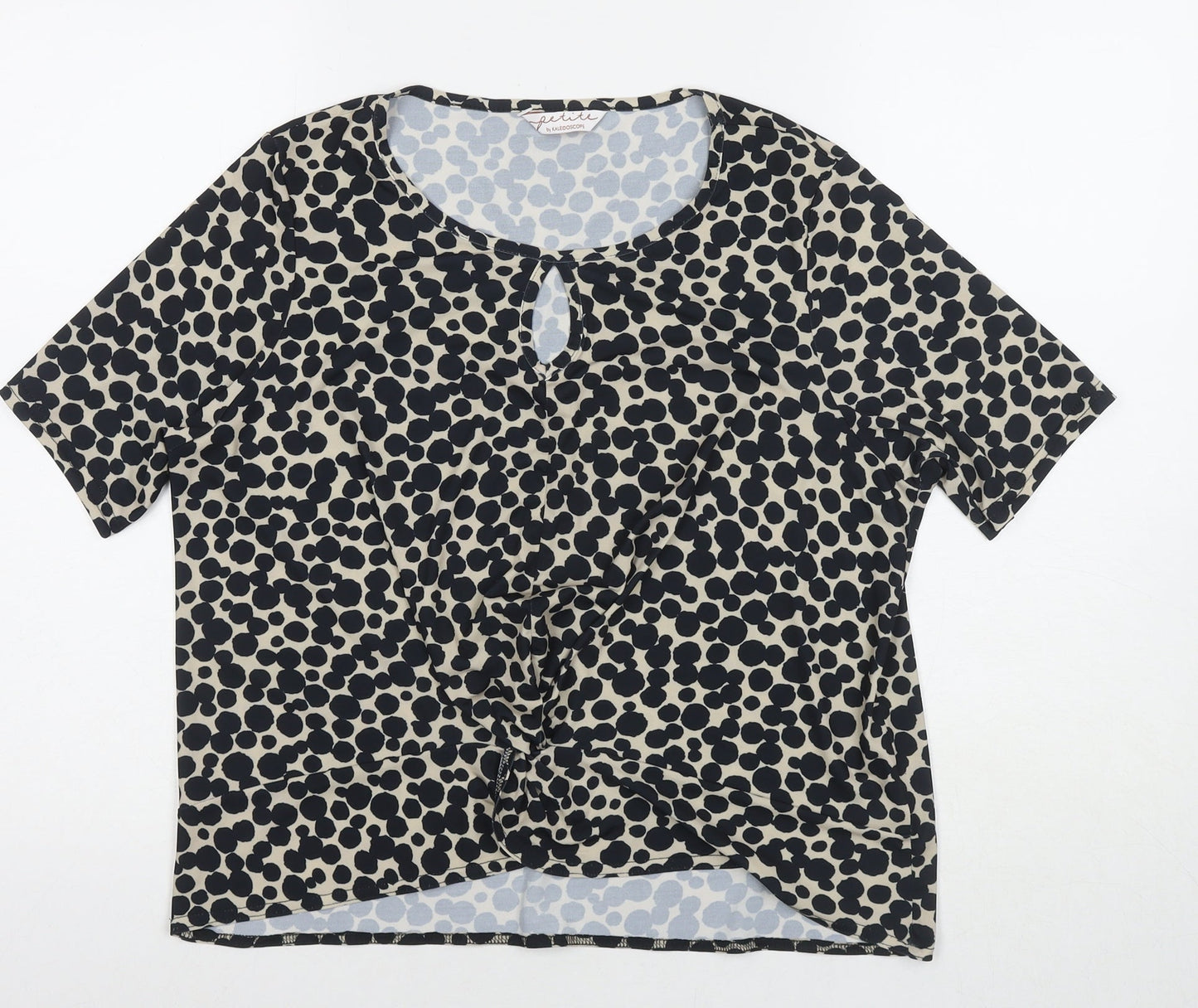 Womens UK Size 12 Kaleidoscope Black Basic Blouse