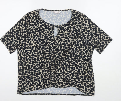 Womens UK Size 12 Kaleidoscope Black Basic Blouse