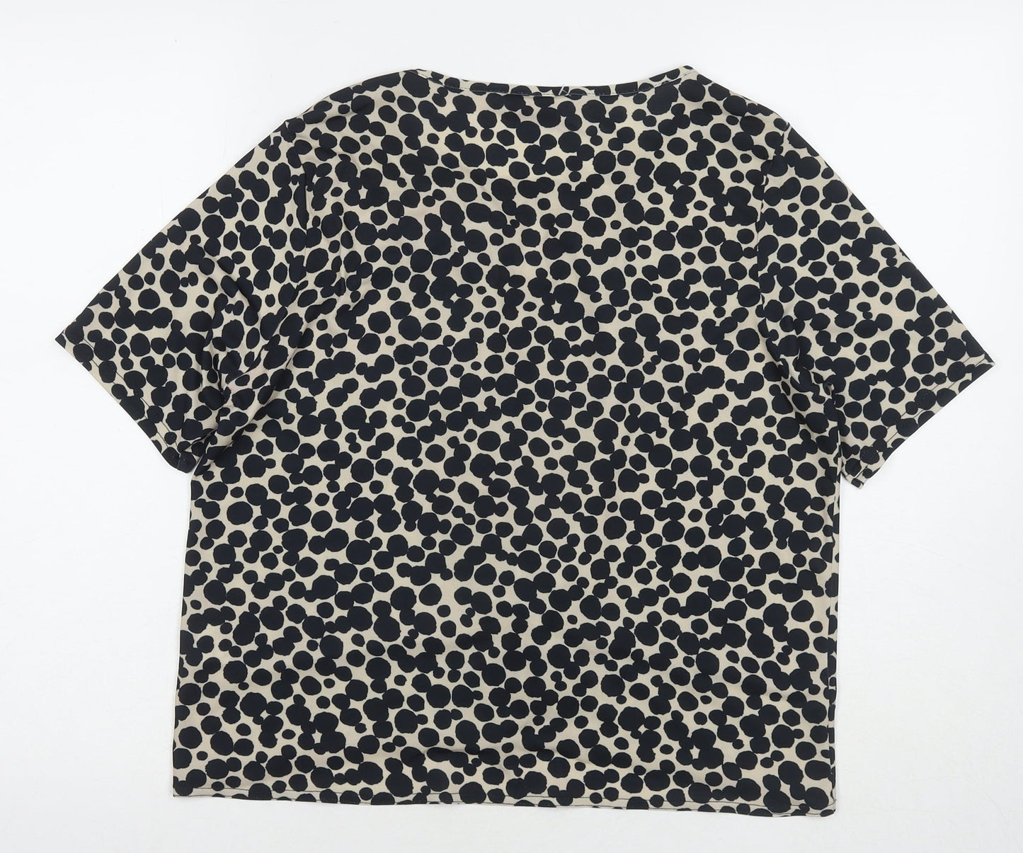 Womens UK Size 12 Kaleidoscope Black Basic Blouse