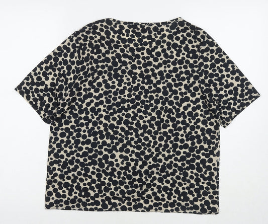 Womens UK Size 12 Kaleidoscope Black Basic Blouse