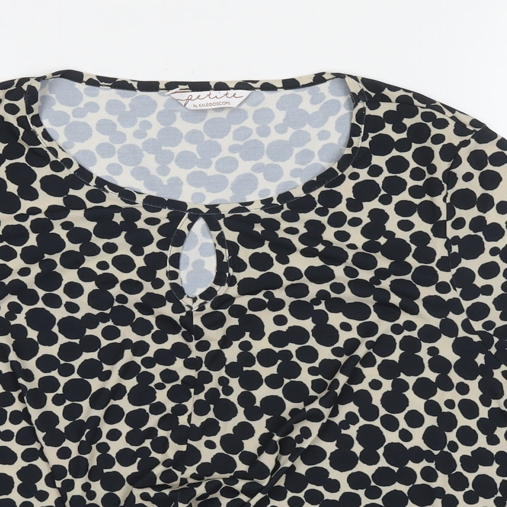 Womens UK Size 12 Kaleidoscope Black Basic Blouse