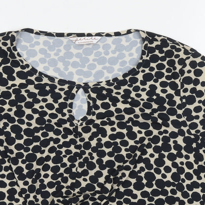 Womens UK Size 12 Kaleidoscope Black Basic Blouse