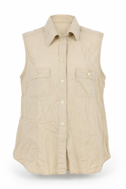 Womens UK Size L Gap Beige Basic Button-Up