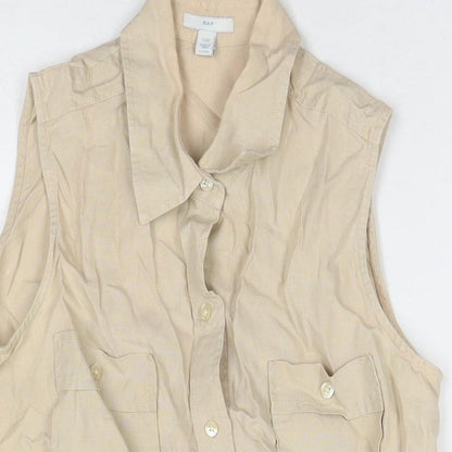 Womens UK Size L Gap Beige Basic Button-Up