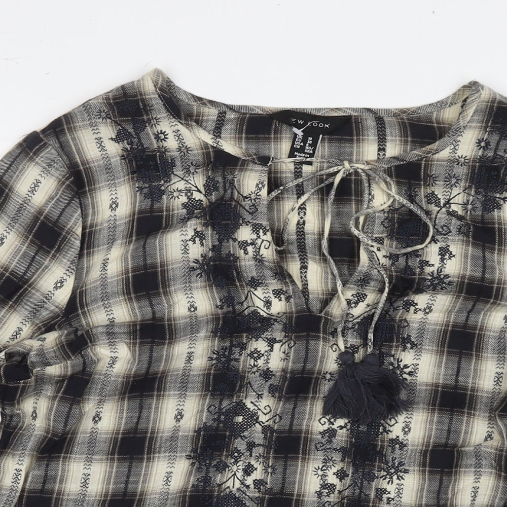 Womens UK Size 10 New Look Multicoloured Basic Blouse