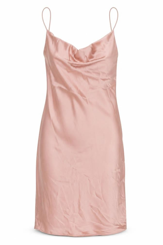 Topshop Womens Beige Polyester Slip Dress Size 8 Cowl Neck Pullover