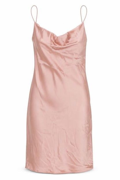 Topshop Womens Beige Polyester Slip Dress Size 8 Cowl Neck Pullover