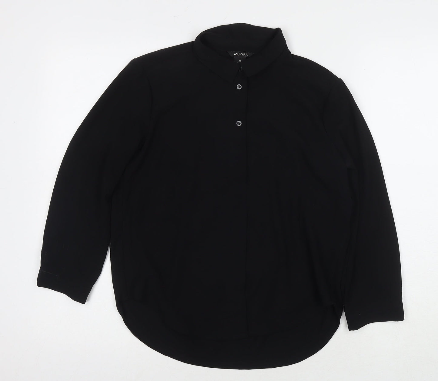Womens UK Size XS Monki Black Basic Button-Up