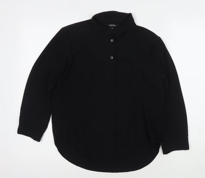 Womens UK Size XS Monki Black Basic Button-Up