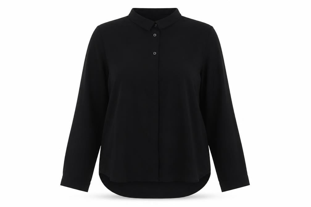 Womens UK Size XS Monki Black Basic Button-Up