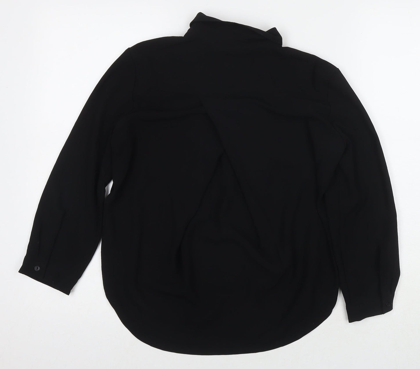Womens UK Size XS Monki Black Basic Button-Up