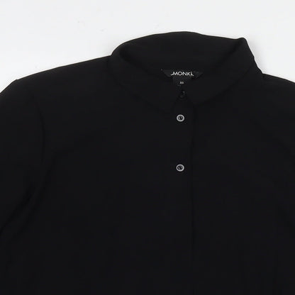 Womens UK Size XS Monki Black Basic Button-Up