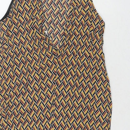 Cooperative Womens Yellow Geometric Viscose Tank Dress Size XS Scoop Neck Pullover