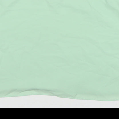Topshop Womens Green Polyester Basic T-Shirt Size 8 Round Neck