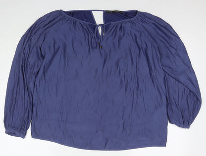 Womens UK Size M Zara Blue Basic Blouse