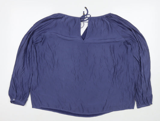 Womens UK Size M Zara Blue Basic Blouse