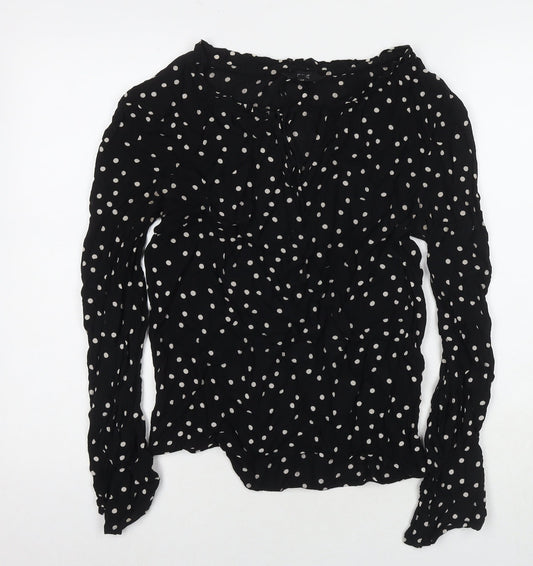 Womens UK Size 8 NEXT Black Basic Blouse