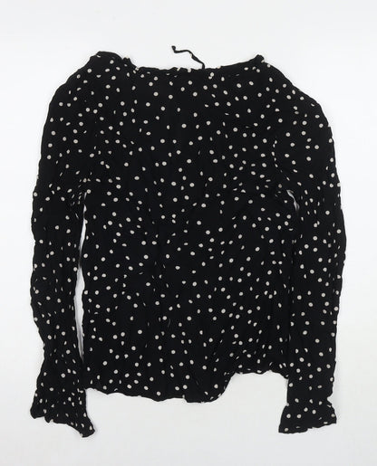 Womens UK Size 8 NEXT Black Basic Blouse
