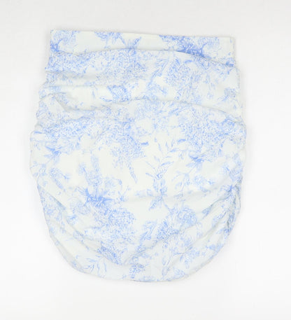 Boohoo Womens White Floral Polyester A-Line Skirt Size 12 Zip