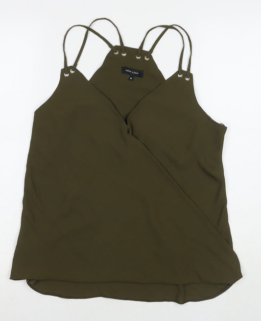 Womens UK Size 10 New Look Green Basic T-Shirt