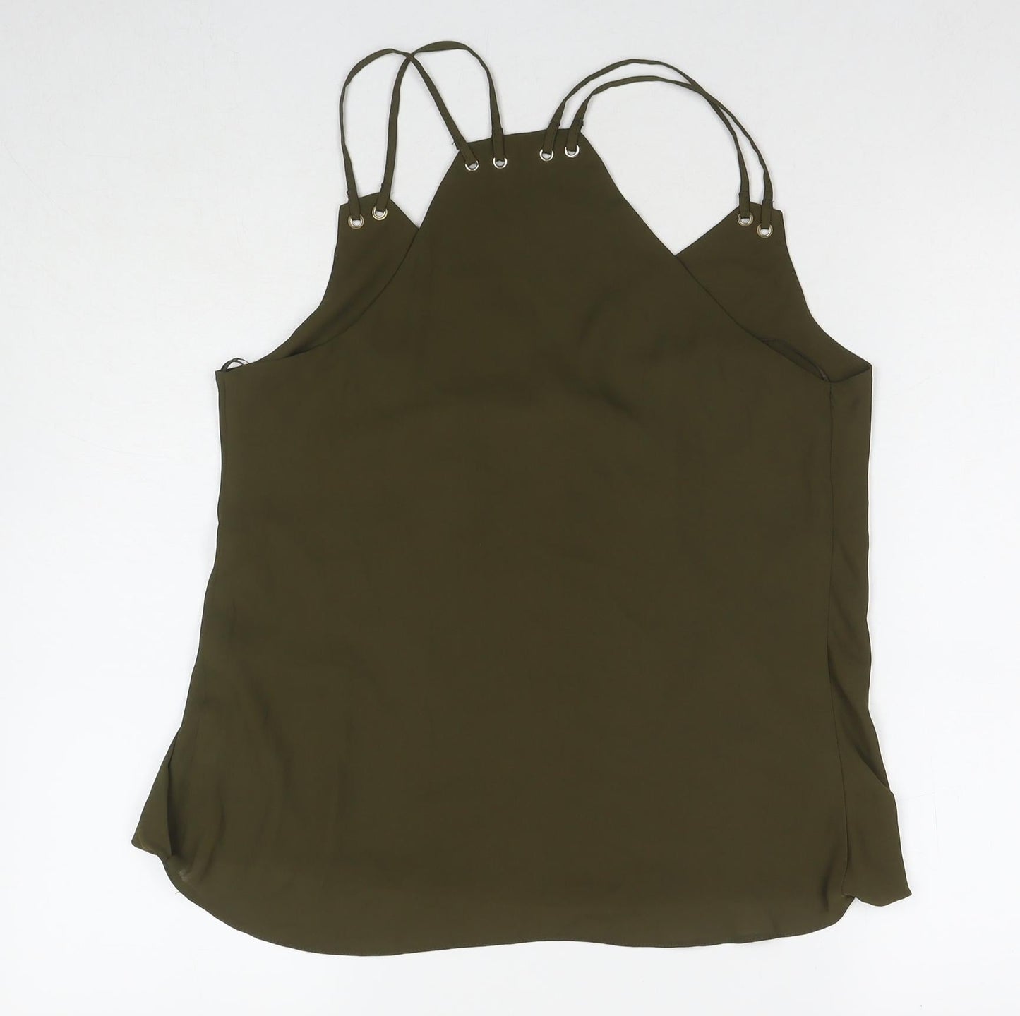 Womens UK Size 10 New Look Green Basic T-Shirt
