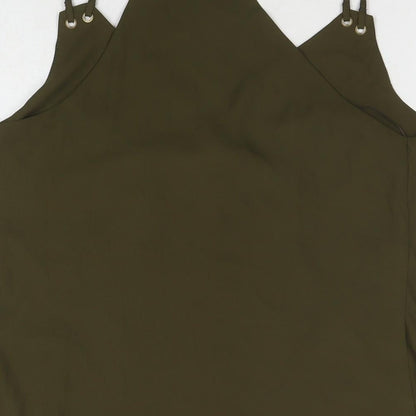 Womens UK Size 10 New Look Green Basic T-Shirt