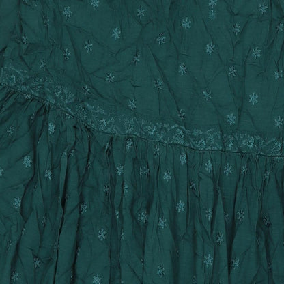Khaadi Womens Green Viscose Maxi Size 12 V-Neck Button