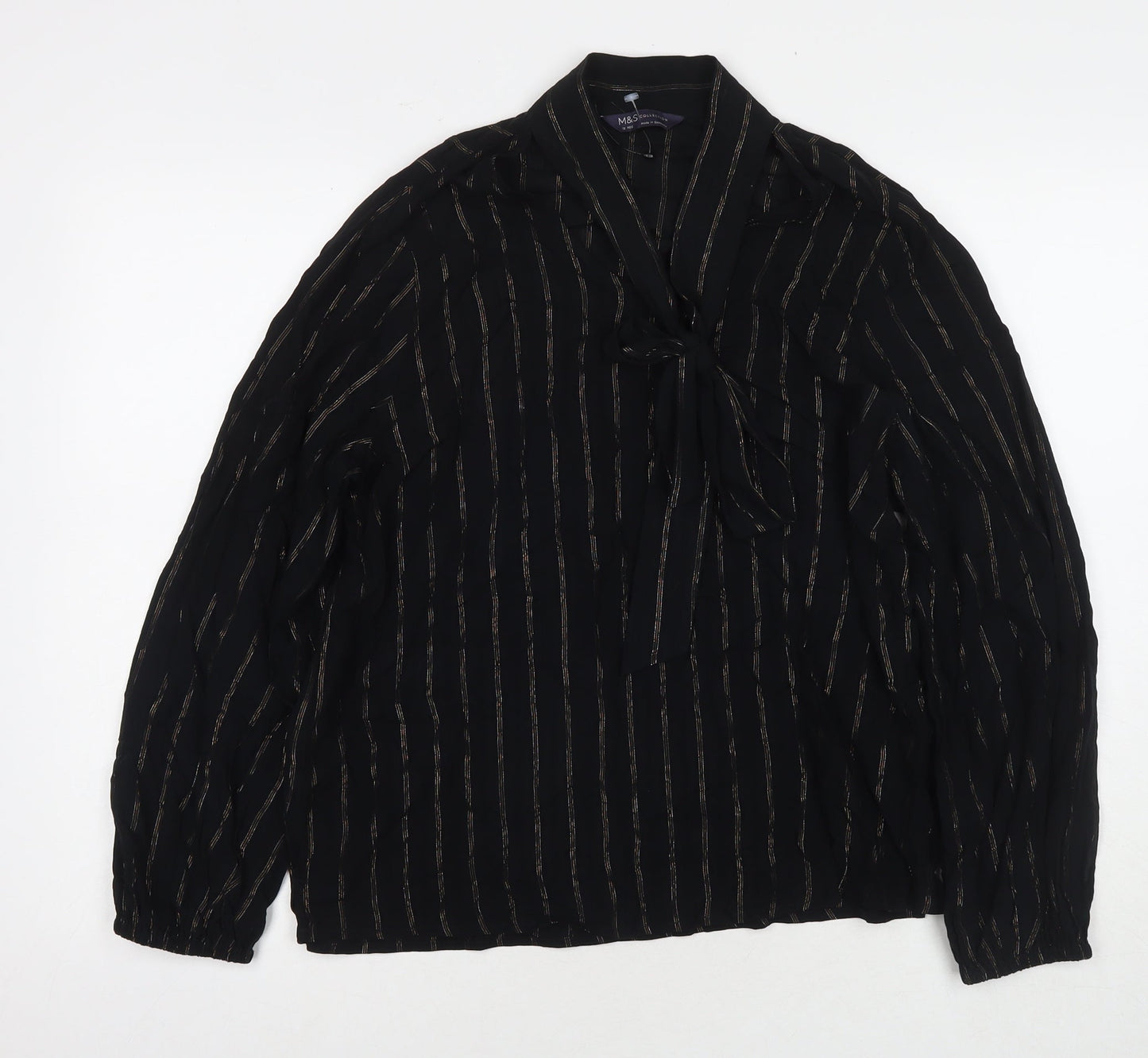 Womens UK Size 12 Marks and Spencer Black Basic Button-Up