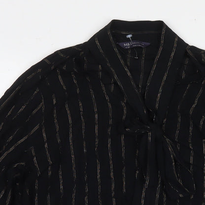 Womens UK Size 12 Marks and Spencer Black Basic Button-Up