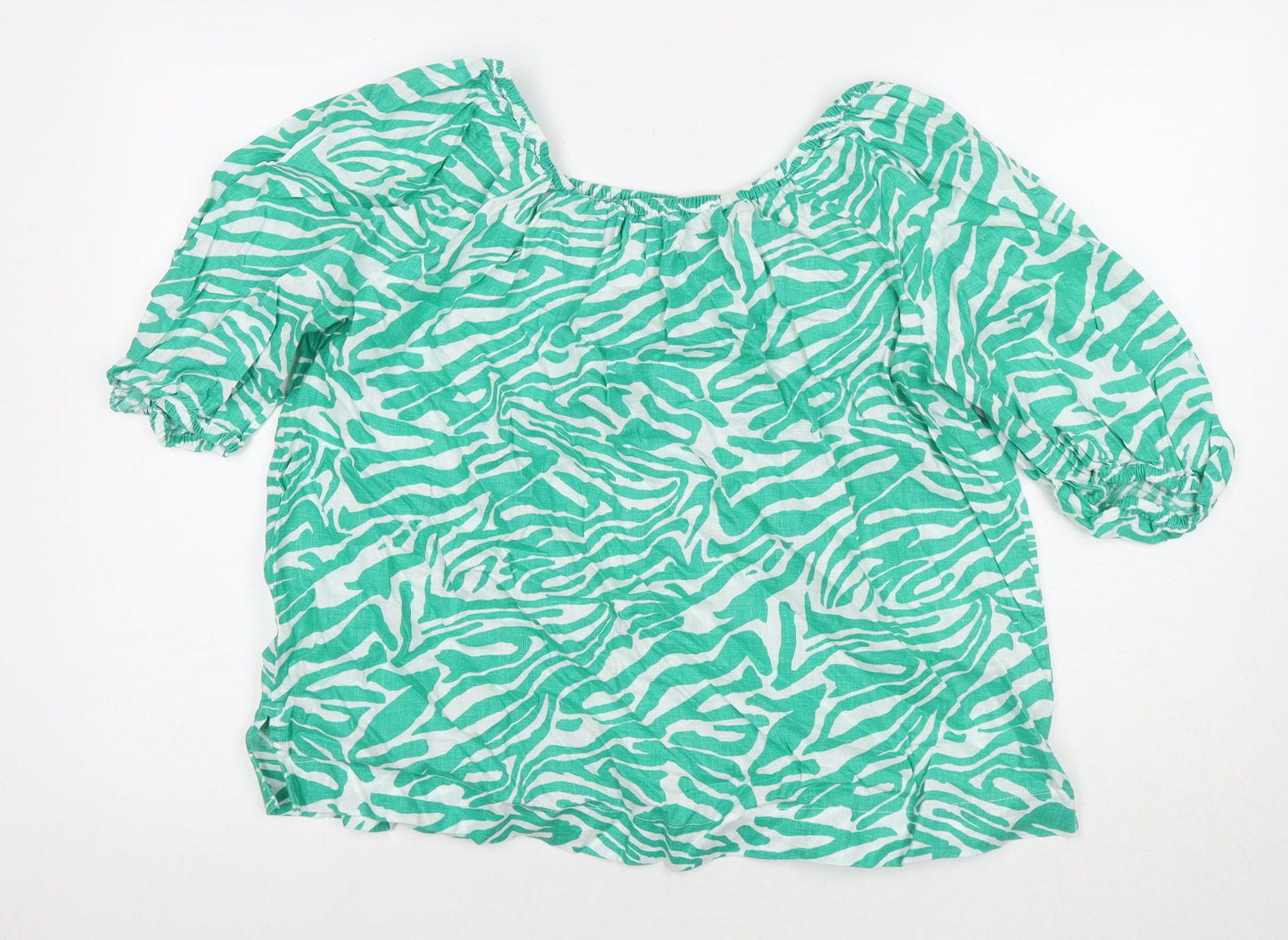 Womens UK Size 14 Marks and Spencer Green Basic Blouse
