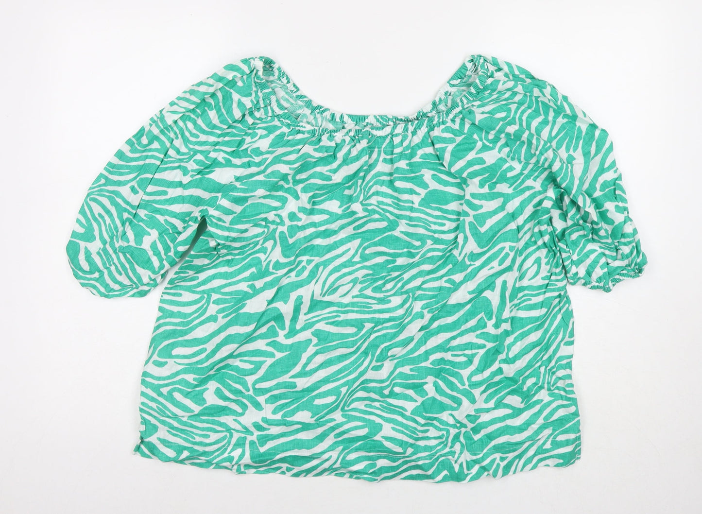 Womens UK Size 14 Marks and Spencer Green Basic Blouse