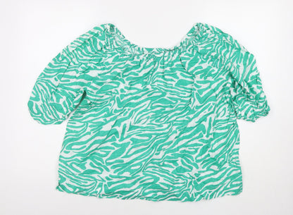 Womens UK Size 14 Marks and Spencer Green Basic Blouse