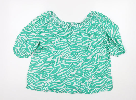 Womens UK Size 14 Marks and Spencer Green Basic Blouse