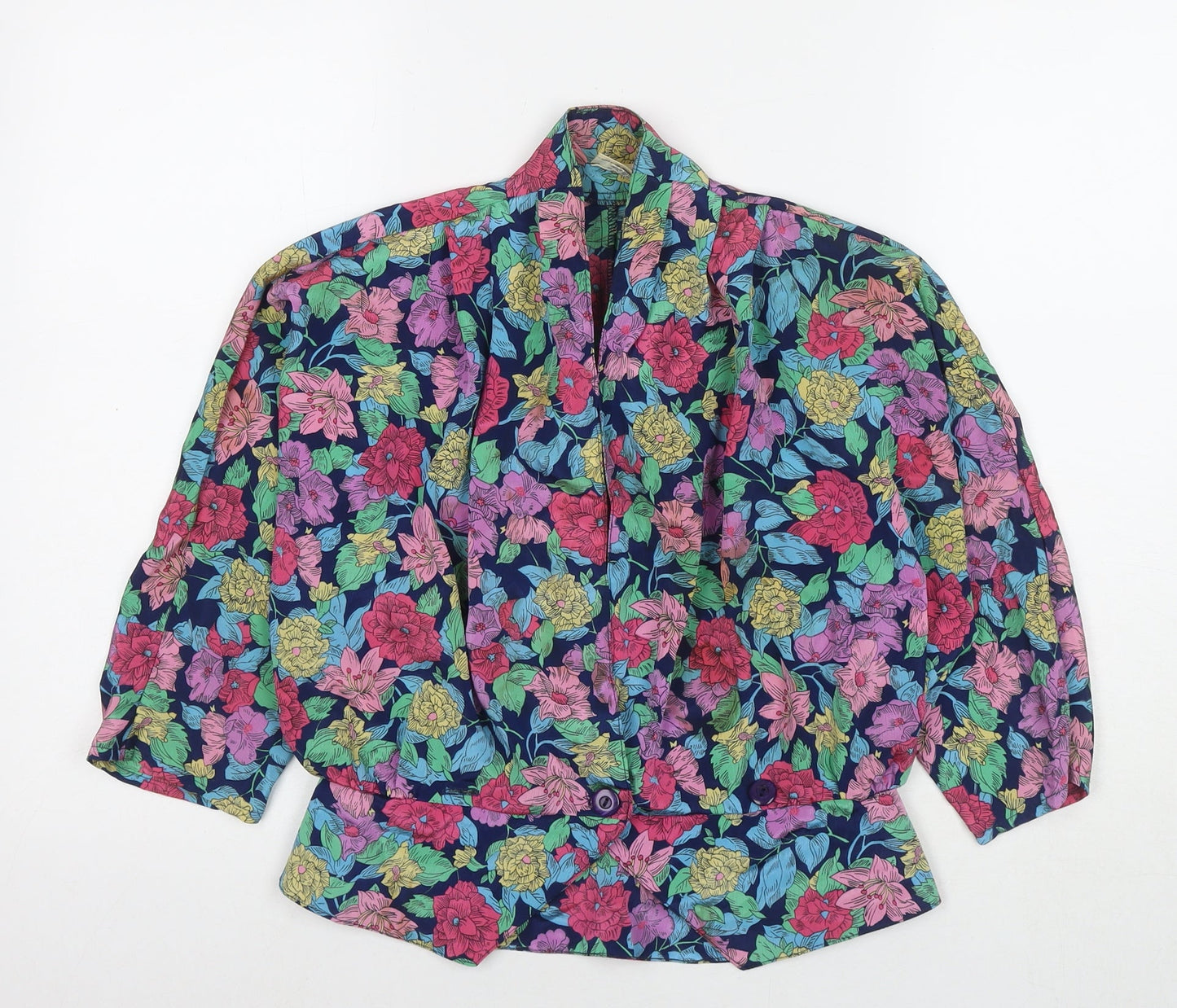 Womens UK Size 10 Solo Multicoloured Basic Button-Up