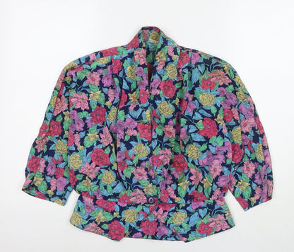 Womens UK Size 10 Solo Multicoloured Basic Button-Up