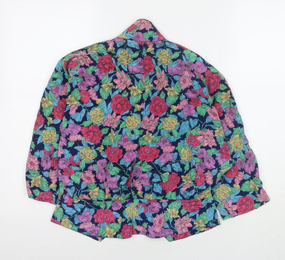 Womens UK Size 10 Solo Multicoloured Basic Button-Up