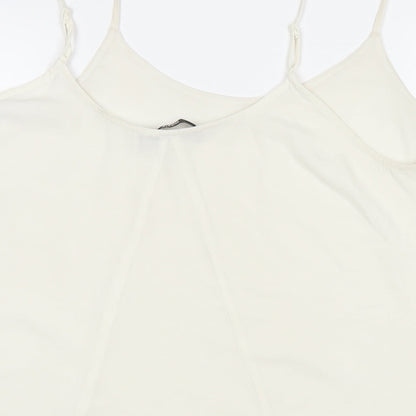 Womens UK Size 14 Oasis White Basic Tank