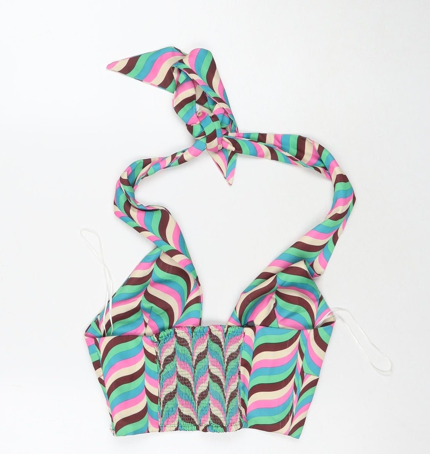 Womens UK Size S Zara Multicoloured Cropped Tank