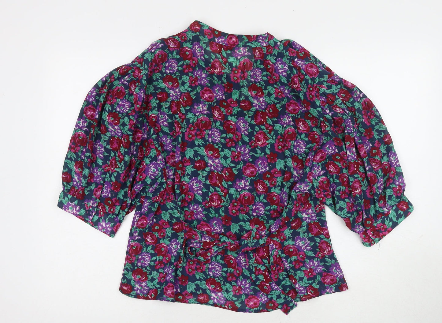 Womens UK Size 14 Solo Multicoloured Basic Button-Up