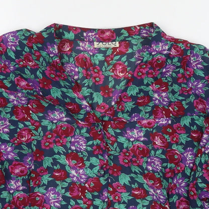 Womens UK Size 14 Solo Multicoloured Basic Button-Up