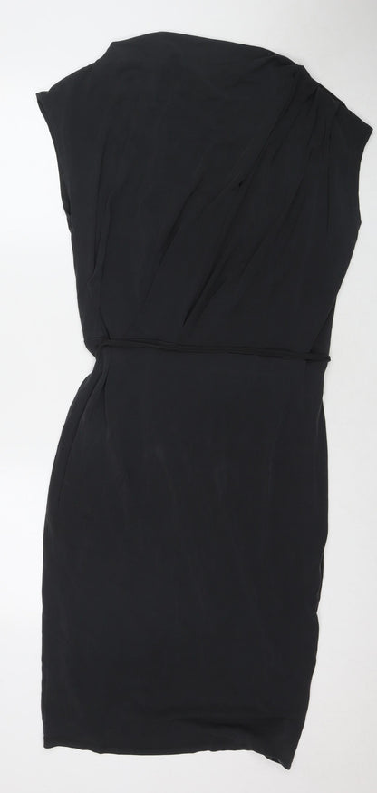 Oasis Womens Black Viscose Maxi Size L Cowl Neck Pullover