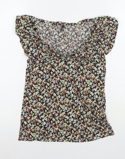 Womens UK Size 8 Topshop Multicoloured Basic Blouse