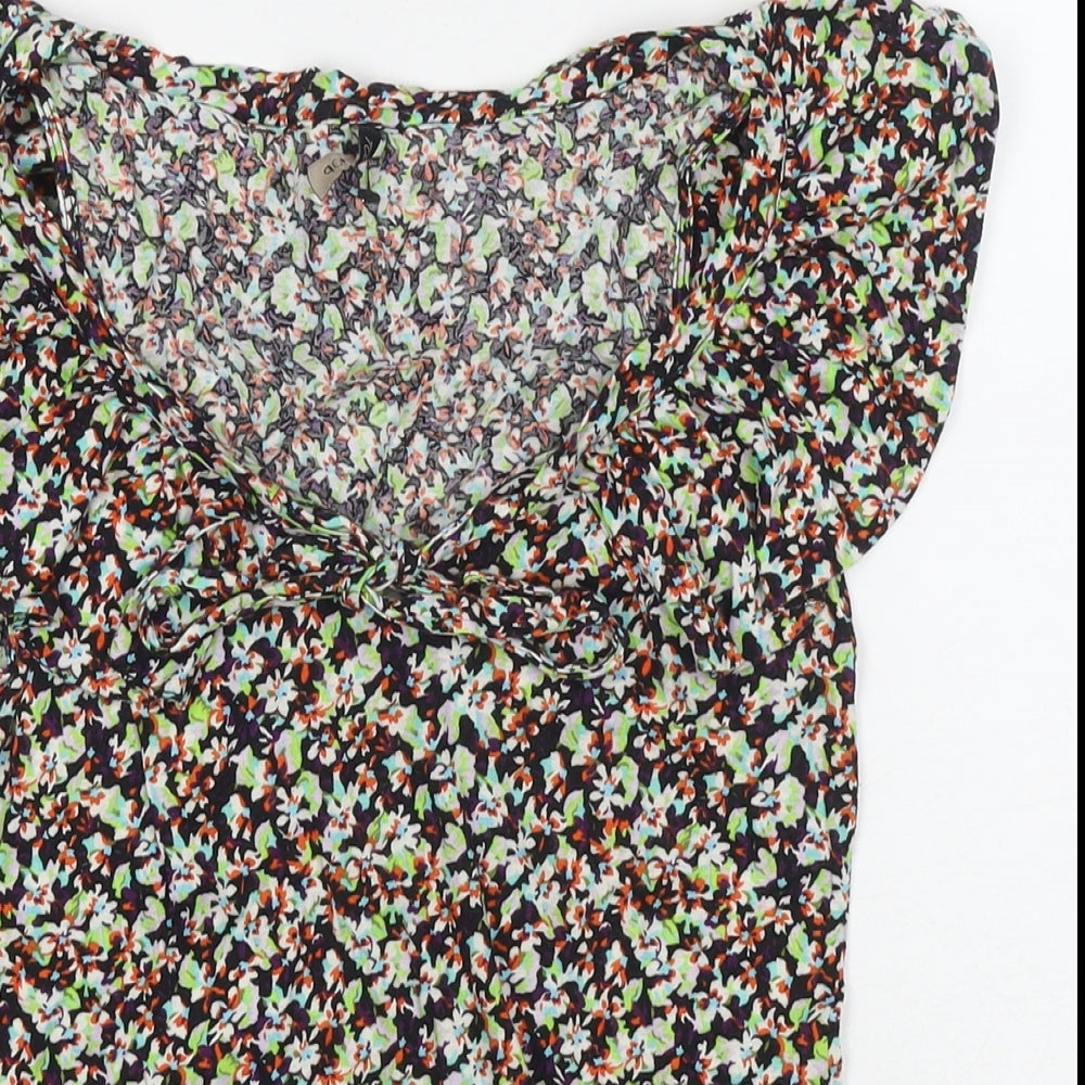 Womens UK Size 8 Topshop Multicoloured Basic Blouse