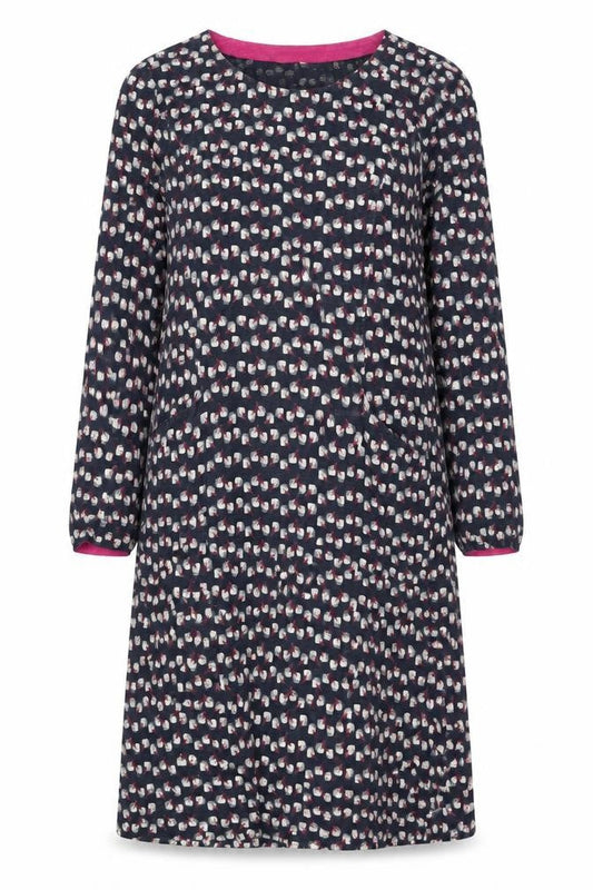 Adini Womens Grey Geometric Cotton Jumper Dress Size S Round Neck Pullover
