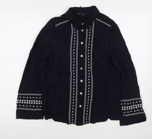 Womens UK Size 6 Marks and Spencer Blue Basic Button-Up