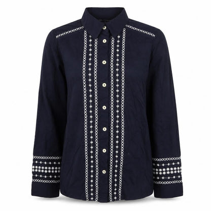 Womens UK Size 6 Marks and Spencer Blue Basic Button-Up